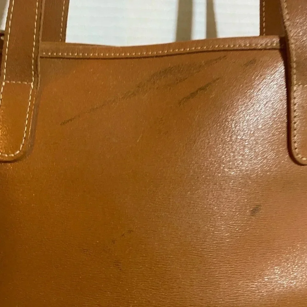 Longchamp brown leather shoulder handbag
